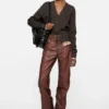 Faded leather trousers