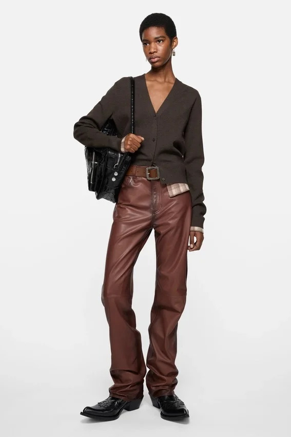 Faded leather trousers