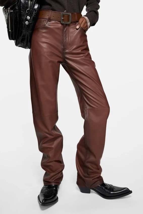 Faded leather trousers