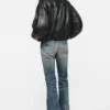 Faux leather bomber jacket