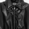 Faux leather bomber jacket