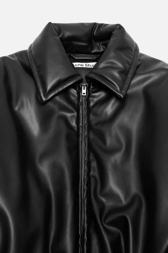 Faux leather bomber jacket