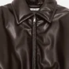 Faux leather bomber jacket
