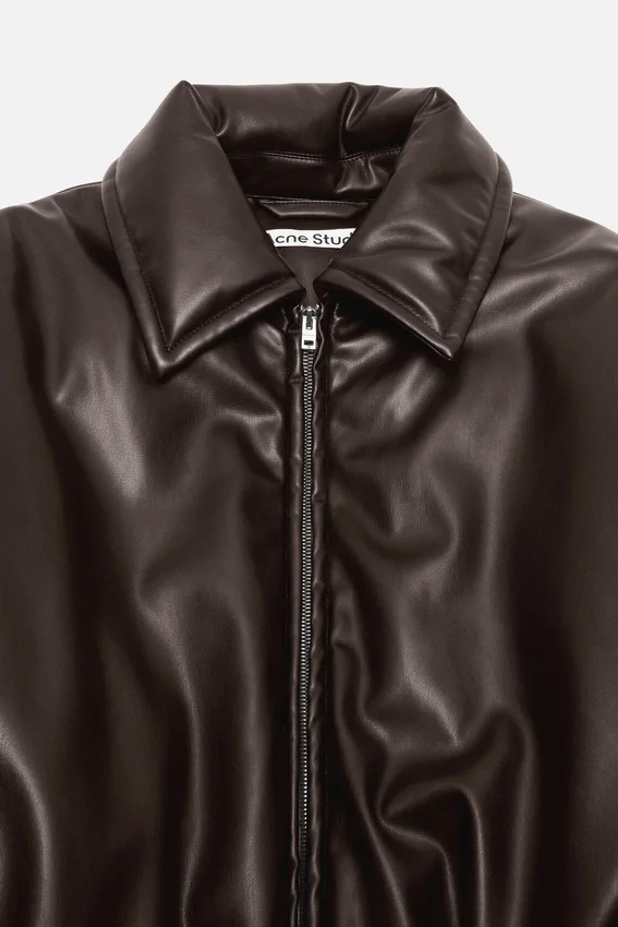 Faux leather bomber jacket
