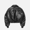 Faux leather bomber jacket