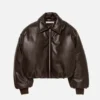 Faux leather bomber jacket