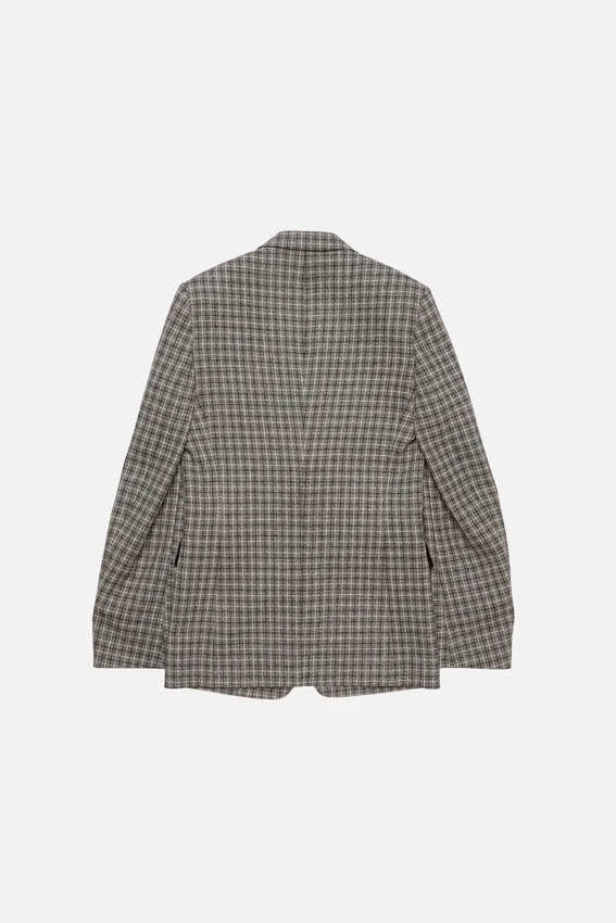 Fitted wool suit jacket
