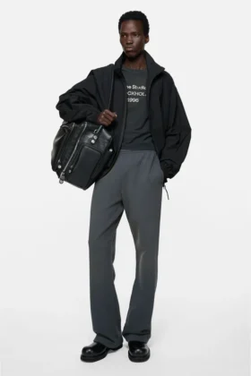 Fleece trousers with stamp logo