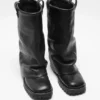 Folded leather boot