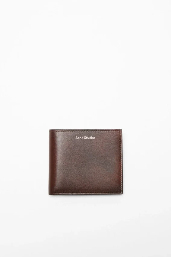 Folded leather wallet