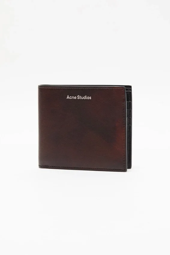 Folded leather wallet