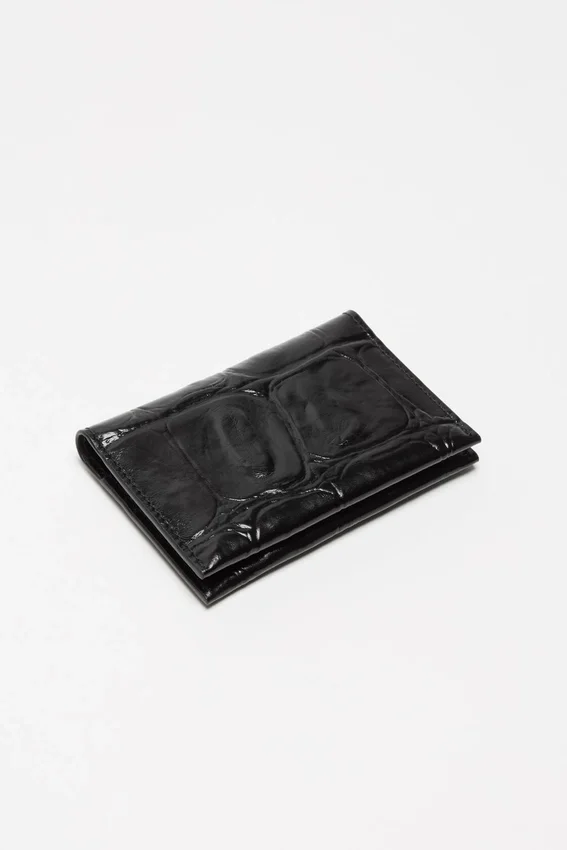 Folded leather wallet