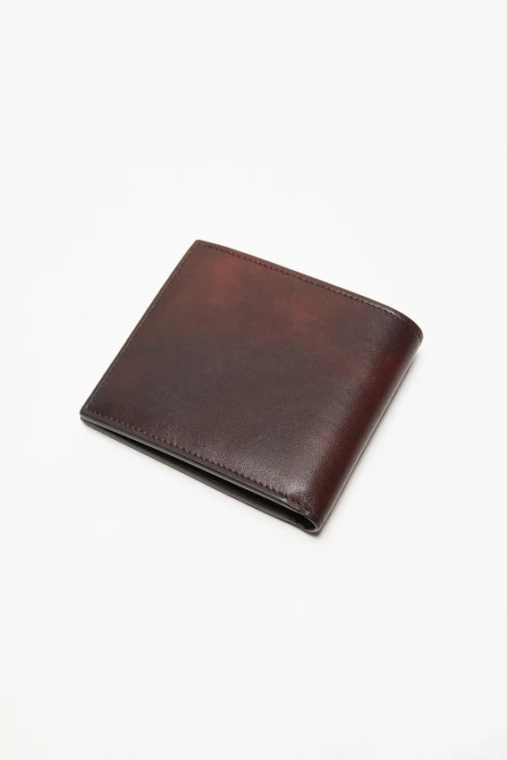 Folded leather wallet