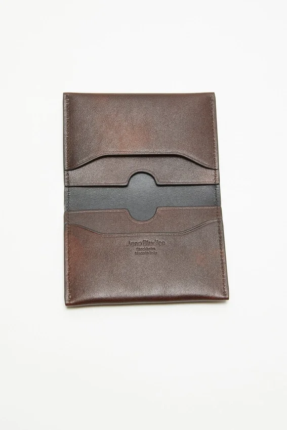 Folded leather wallet