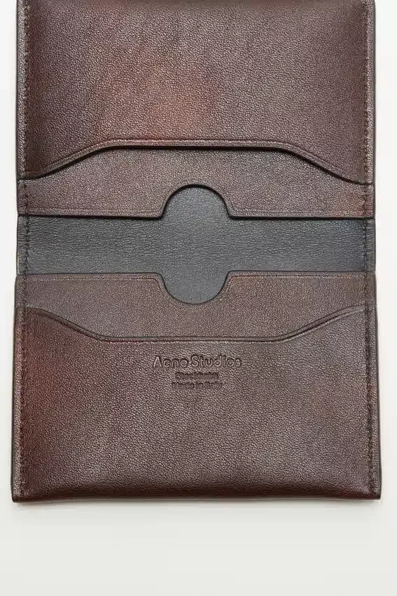 Folded leather wallet