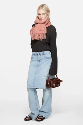 Fringe wool scarf – Narrow