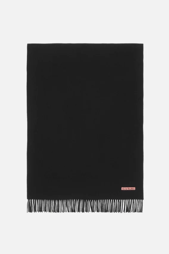 Fringe wool scarf - oversized