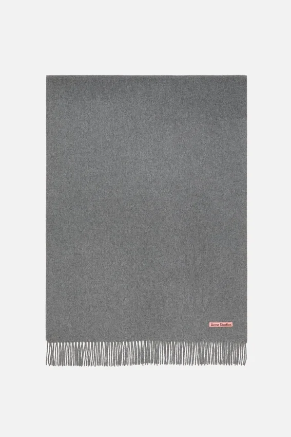 Fringe wool scarf - oversized