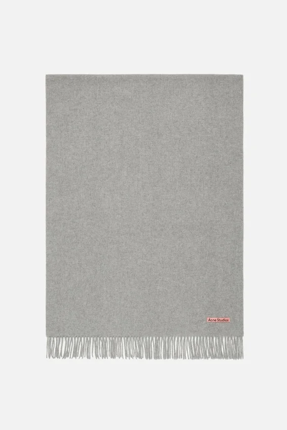 Fringe wool scarf - oversized