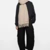Fringe wool scarf - oversized