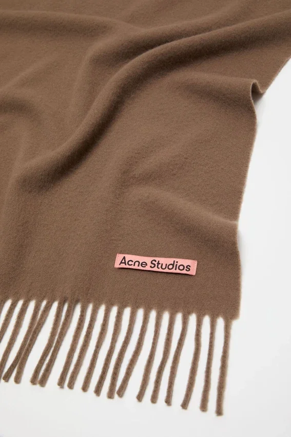 Fringe wool scarf - oversized