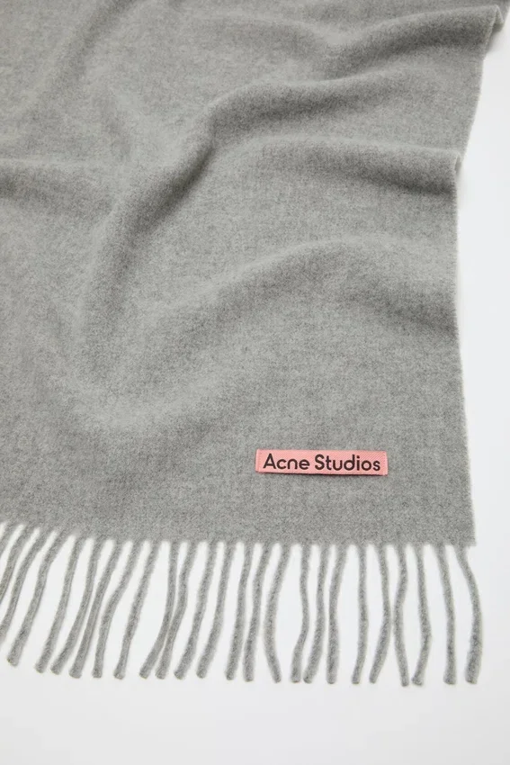 Fringe wool scarf - oversized