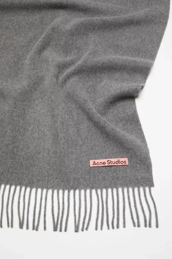 Fringe wool scarf - oversized