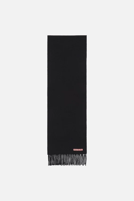 Fringe wool scarf - skinny