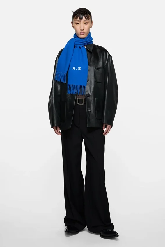 Fringe wool scarf - skinny
