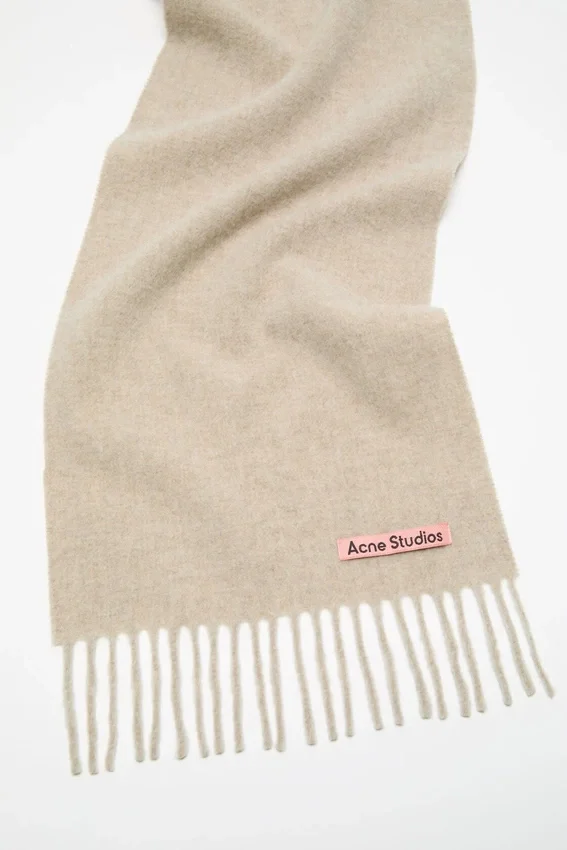 Fringe wool scarf - skinny