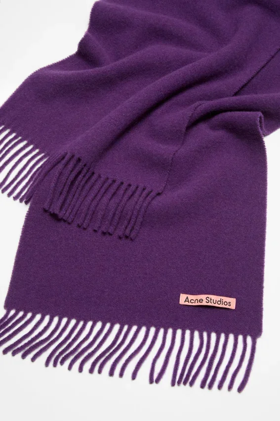 Fringe wool scarf - skinny