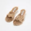 Furry kitten heel sandals