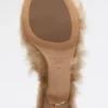 Furry kitten heel sandals