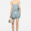 Gathered check shorts