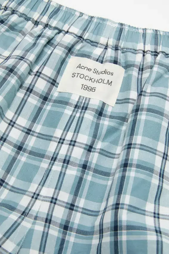 Gathered check shorts