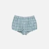Gathered check shorts