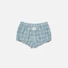 Gathered check shorts