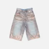 Glitter denim shorts