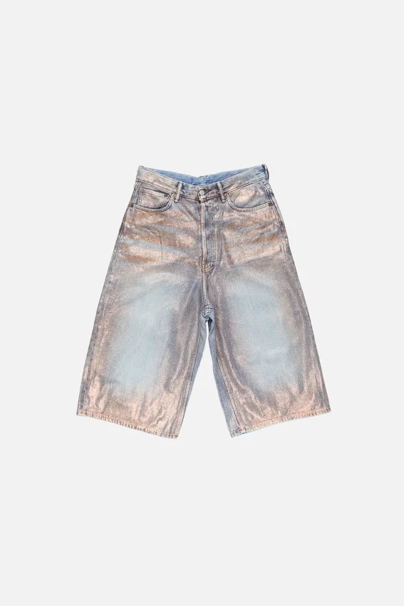 Glitter denim shorts