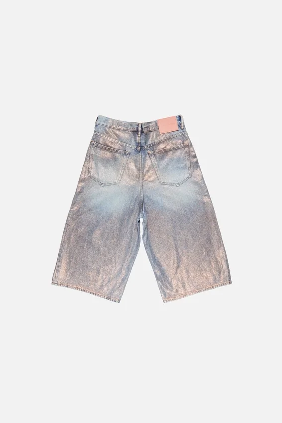 Glitter denim shorts