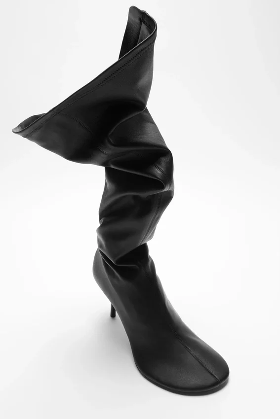 High leather boots