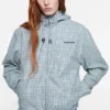 Hooded check jacket
