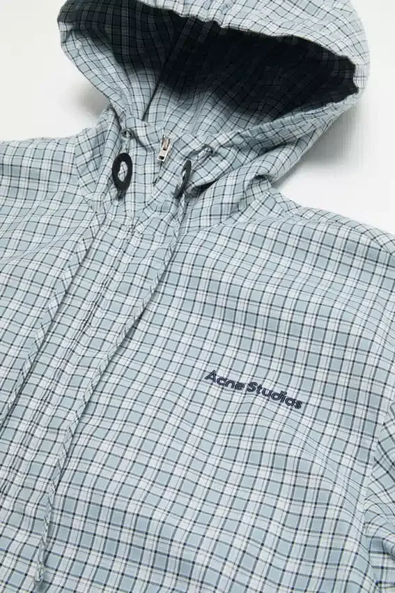 Hooded check jacket