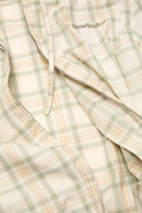 Hooded check jacket