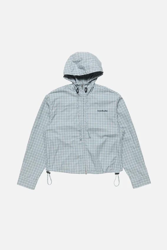 Hooded check jacket