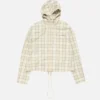 Hooded check jacket