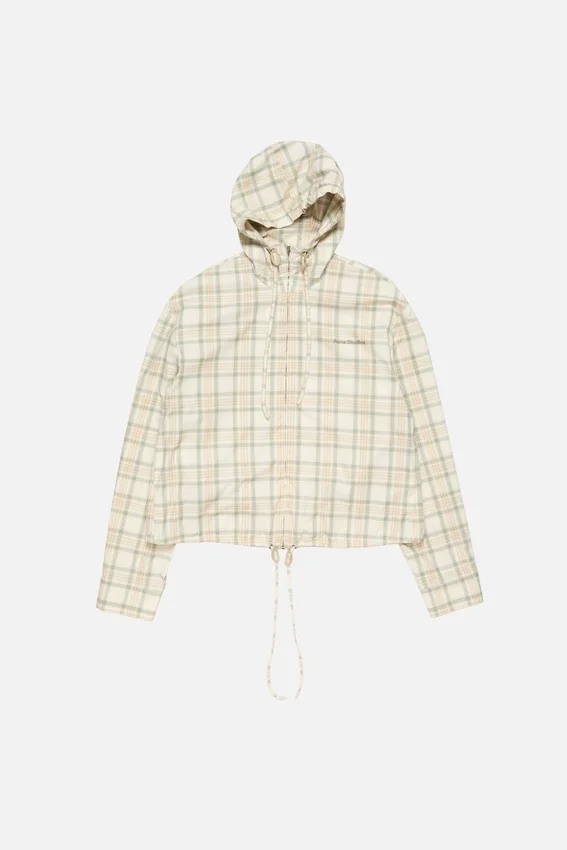 Hooded check jacket