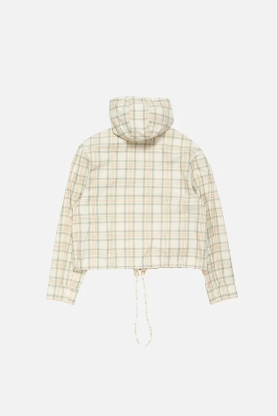 Hooded check jacket