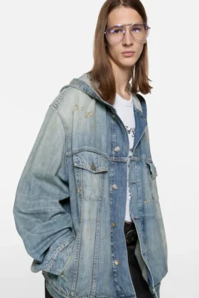 Hooded denim jacket