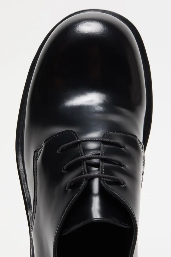 Lace-up leather shoes